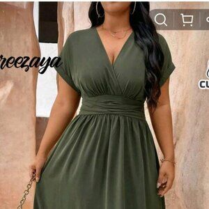 V neck maxi dress